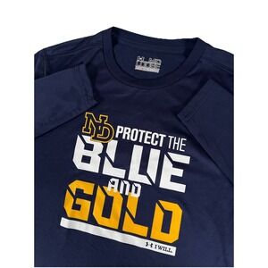 Under Armour Notre Dame Irish Long Sleeve Loose Heat Gear Men's Size M Blue NWOT